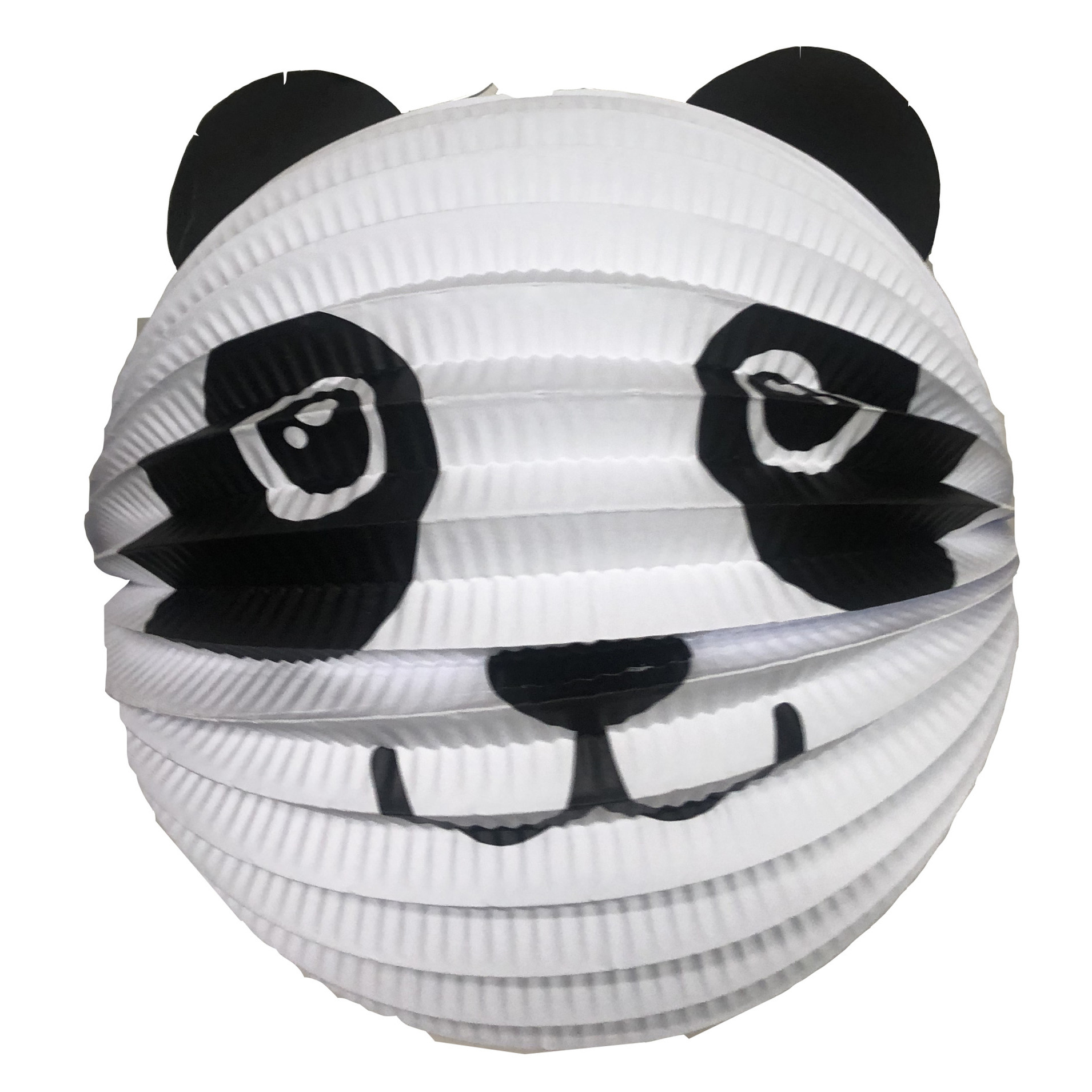Haza Lampion panda 20 cm wit-zwart papier