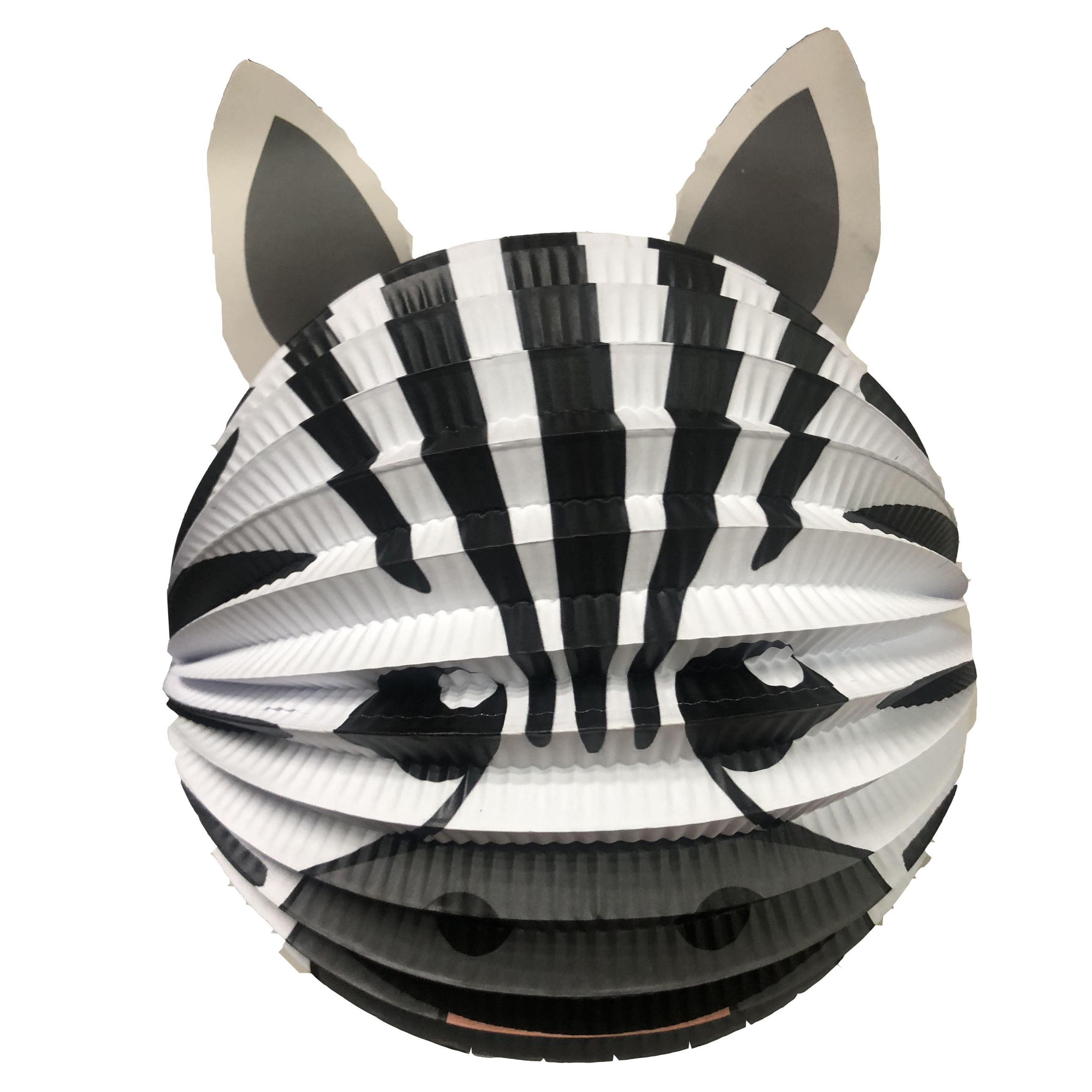 Haza Lampion zebra 20 cm zwart-wit papier