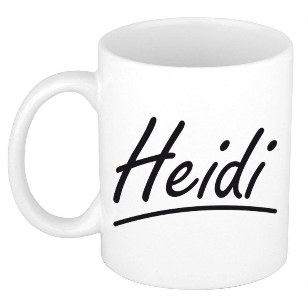 Heidi voornaam kado beker-mok sierlijke letters gepersonaliseerde mok met naam