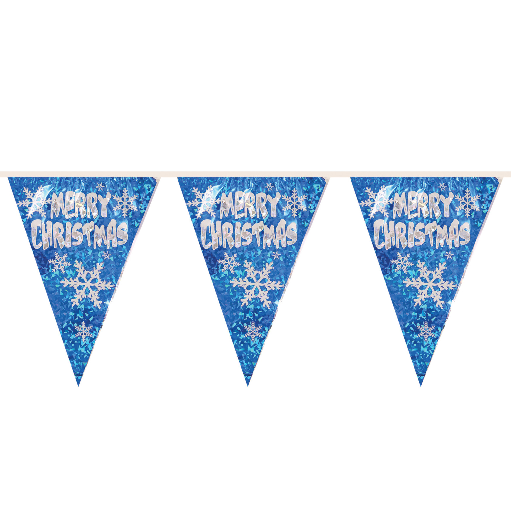 Henbrandt kerst vlaggenlijn Merry Christmas- blauw -3,6 m vlaggetjes