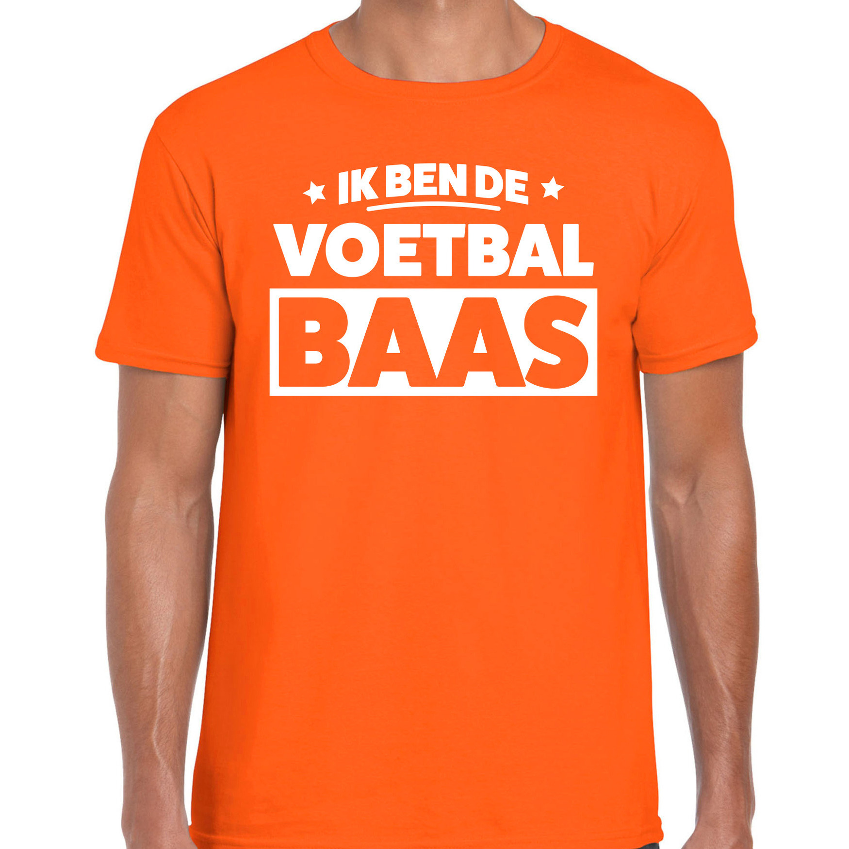 Hobby t-shirt voetbal baas oranje voor heren voetbal liefhebber-EK-WK voetbal