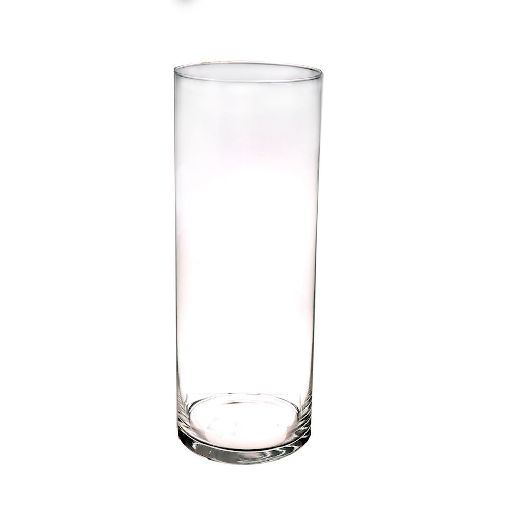 Hoge glazen vaas-vazen transparant 40 x 15 cm