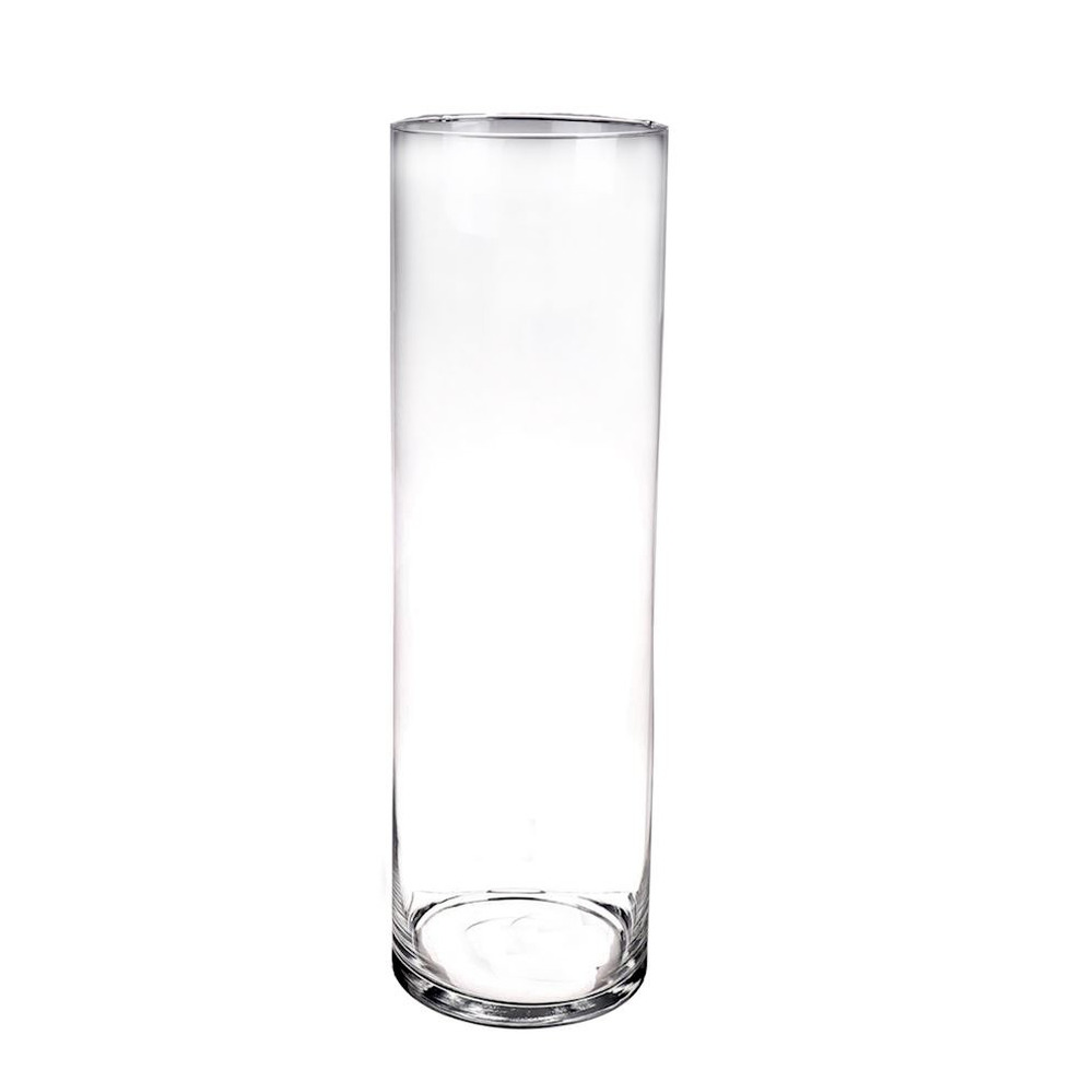Hoge glazen vaas-vazen transparant 50 x 15 cm