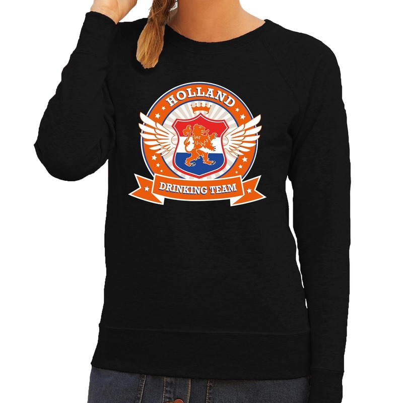Holland drinking team sweater zwart dames kopen