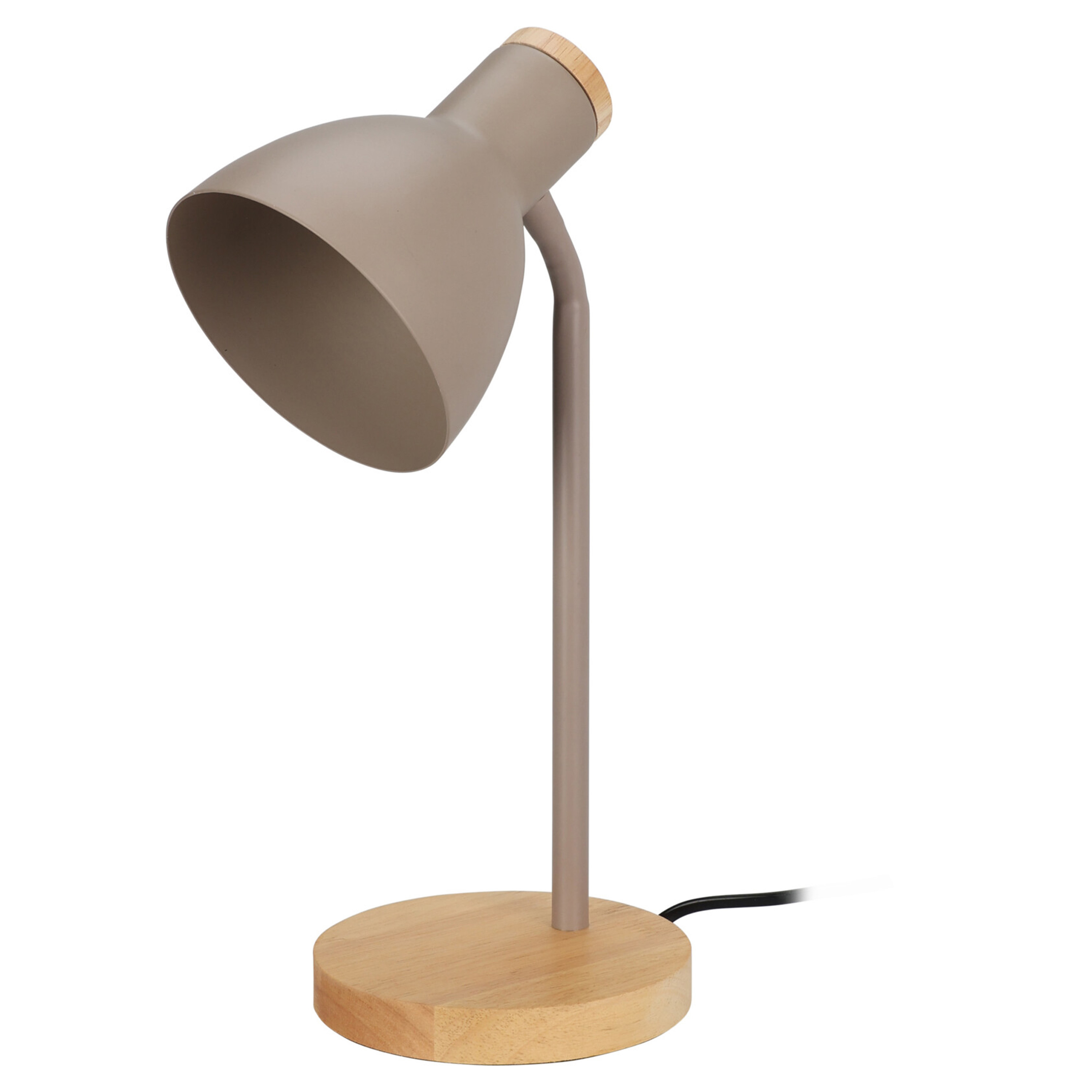 Home & Styling Tafellamp-bureaulampje Design Light hout-metaal beige H36 cm Leeslamp