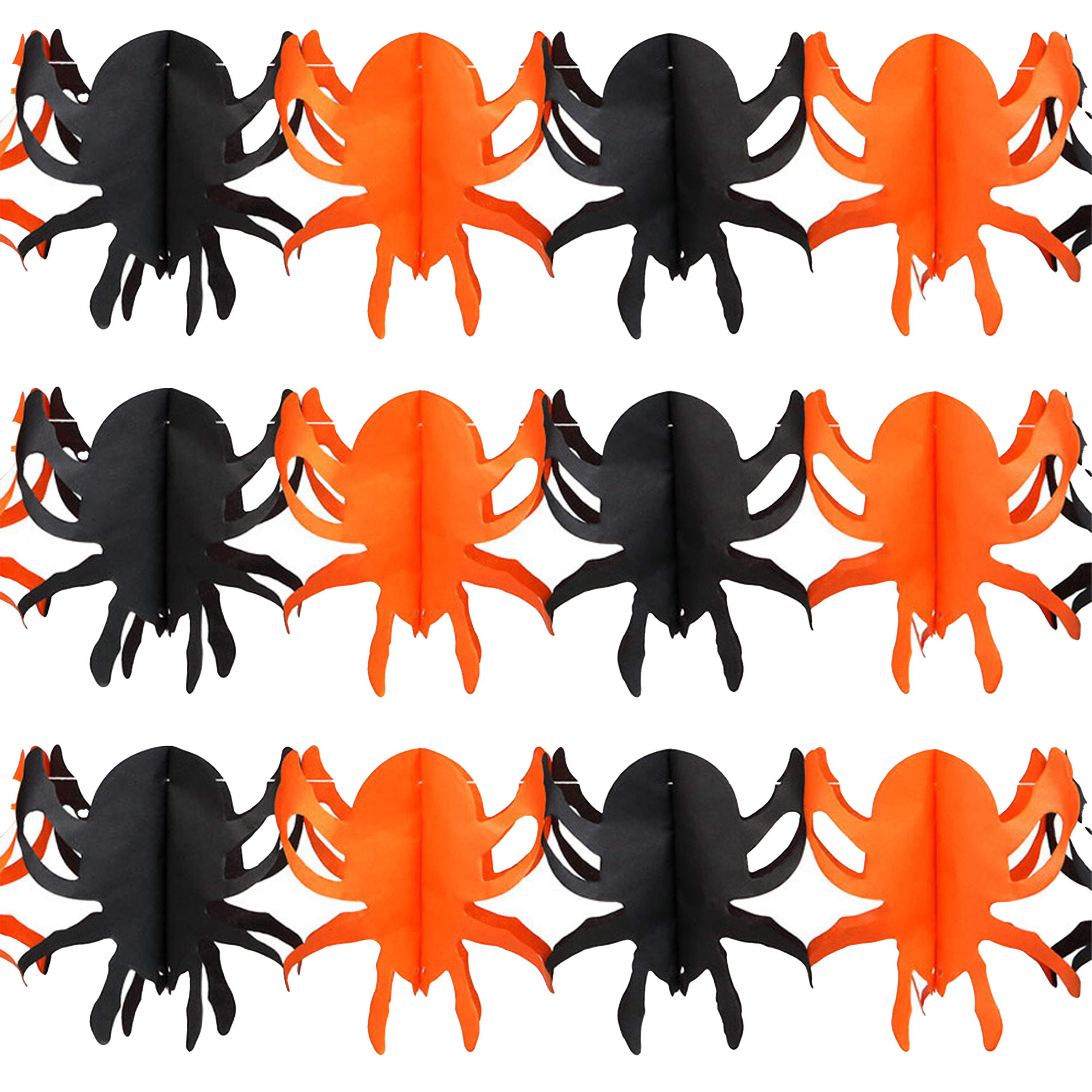 Horror-halloween thema feestslinger 3x Spinnen papier 300 cm Feestartikelen-versiering