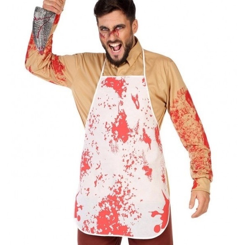 Horror schort met bloed Halloween verkleed accessoire