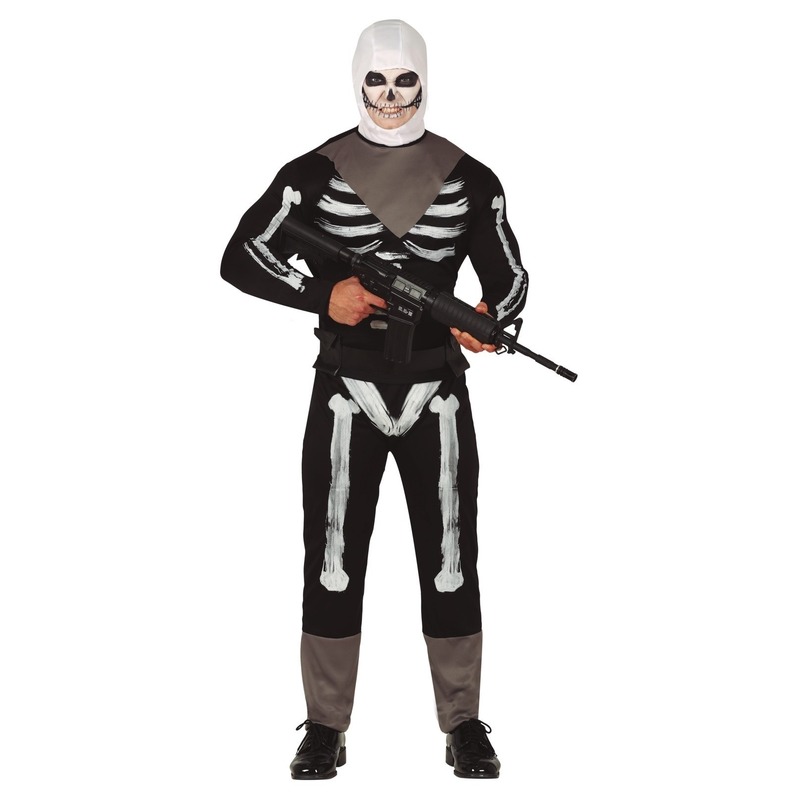Horror skelet soldaat verkleed kostuum voor heren