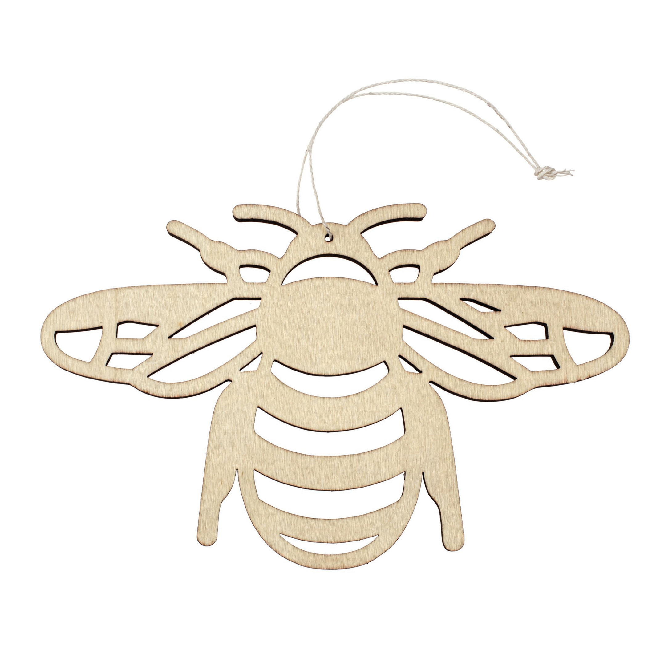 Houten dieren decoratie hanger van een honingbij van 12 x 19 cm