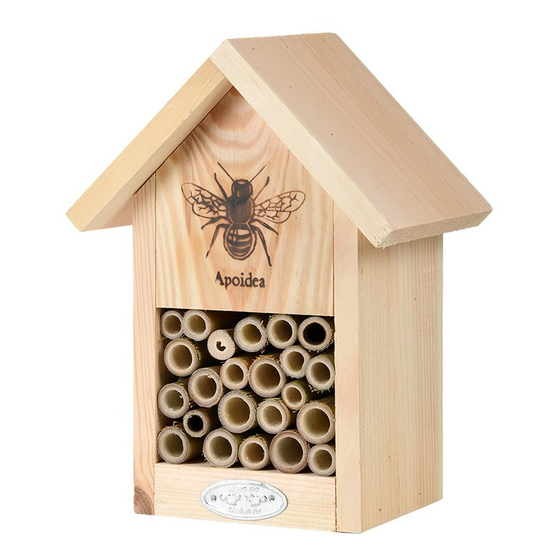 Houten huisje voor insecten 23 cm bijenhuis-wespenhotel