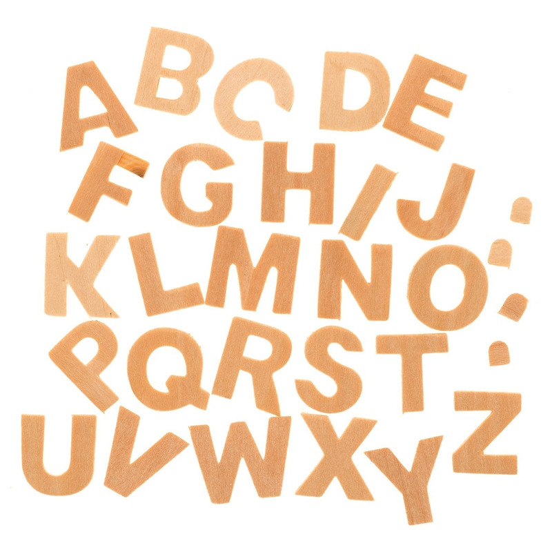 Houten letters 52 stuks 2,5 cm