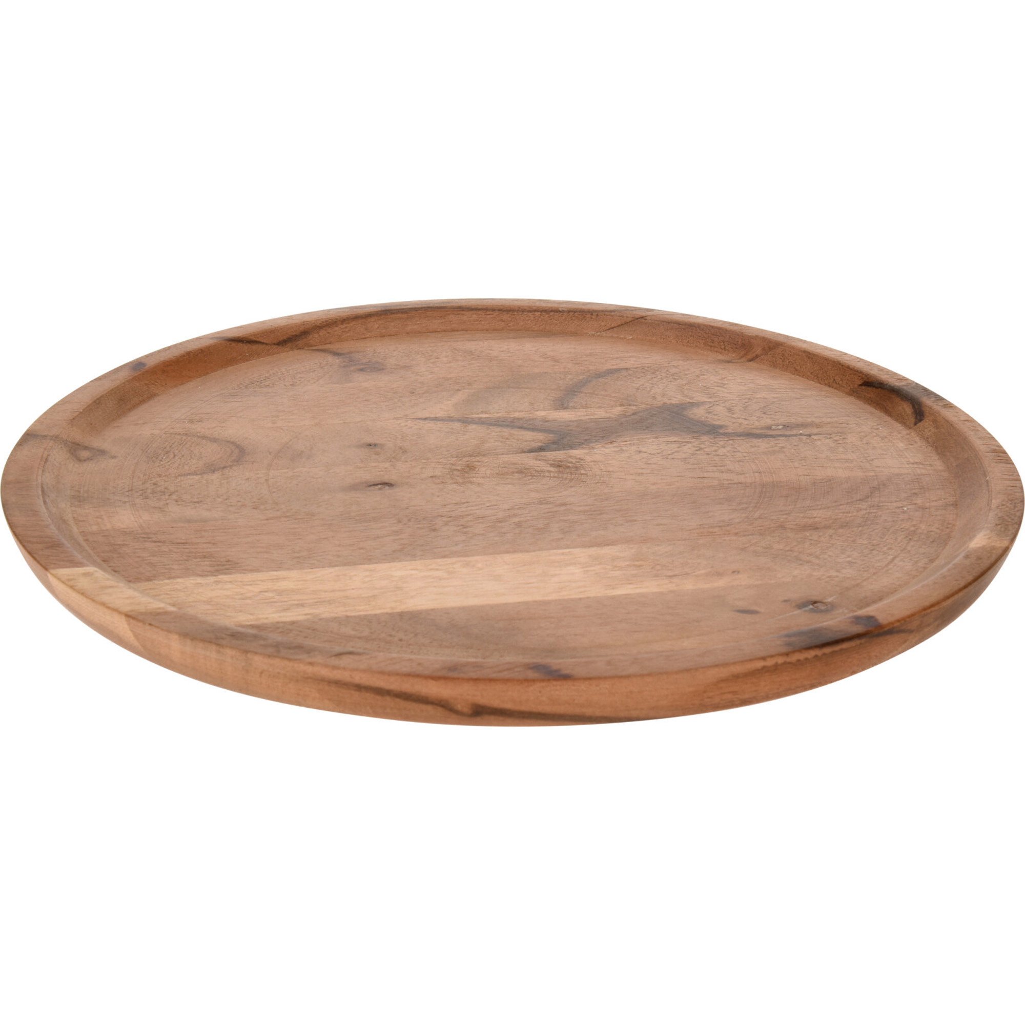 H&S Collection Kaarsenplateau rond hout D28 cm kaarsenbord