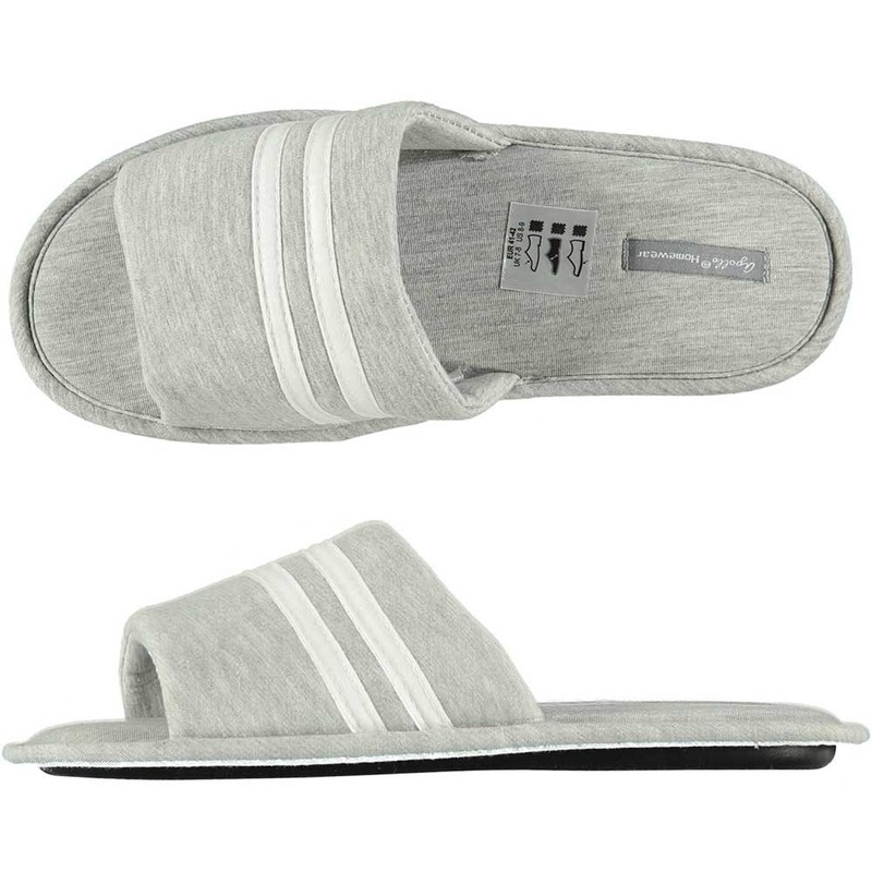Huis slippers grijs-wit gestreept voor heren