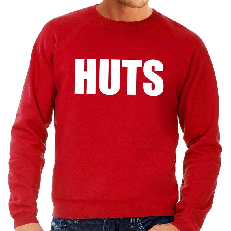 HUTS fun sweater rood voor heren