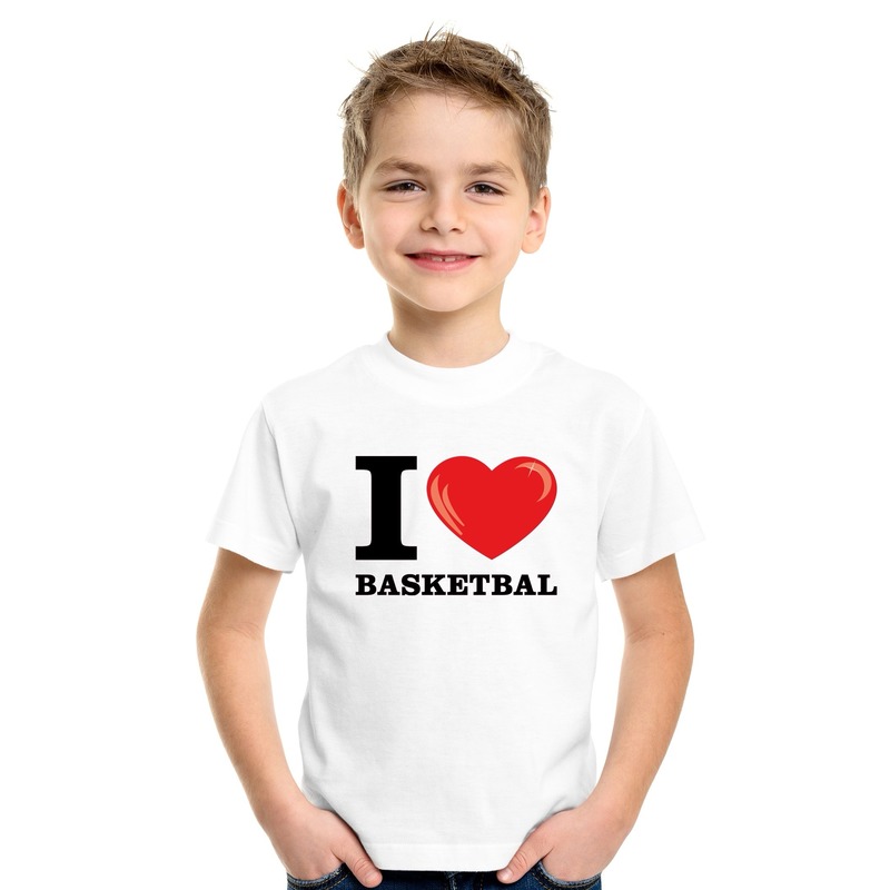 I love basketbal t-shirt wit jongens en meisjes