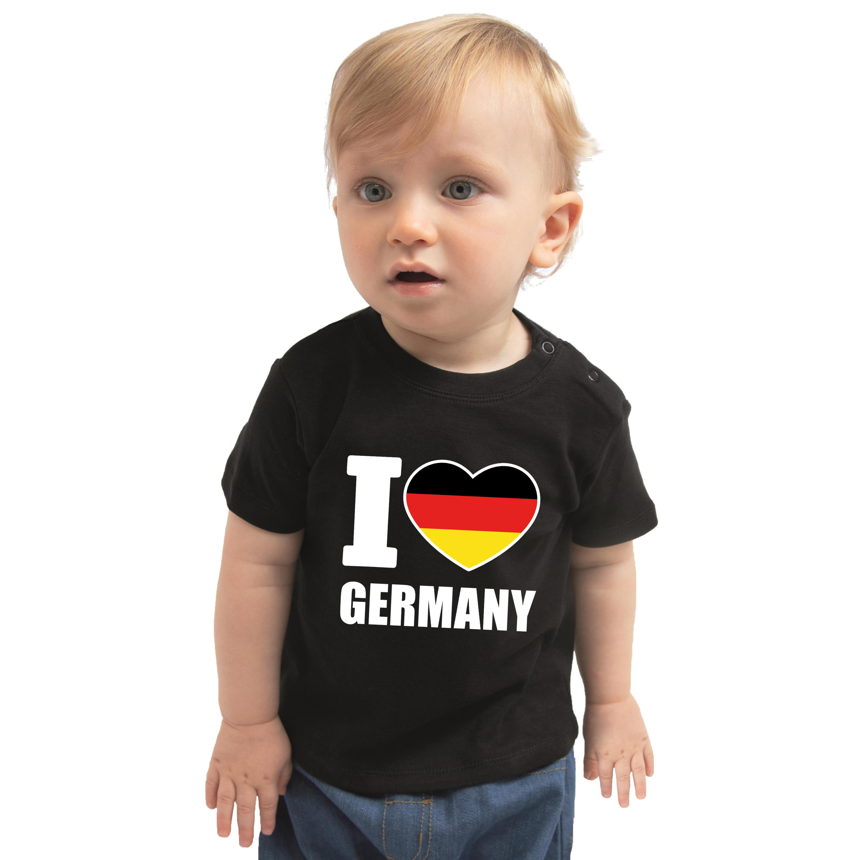 I love Germany-Duitsland landen shirtje zwart voor babys