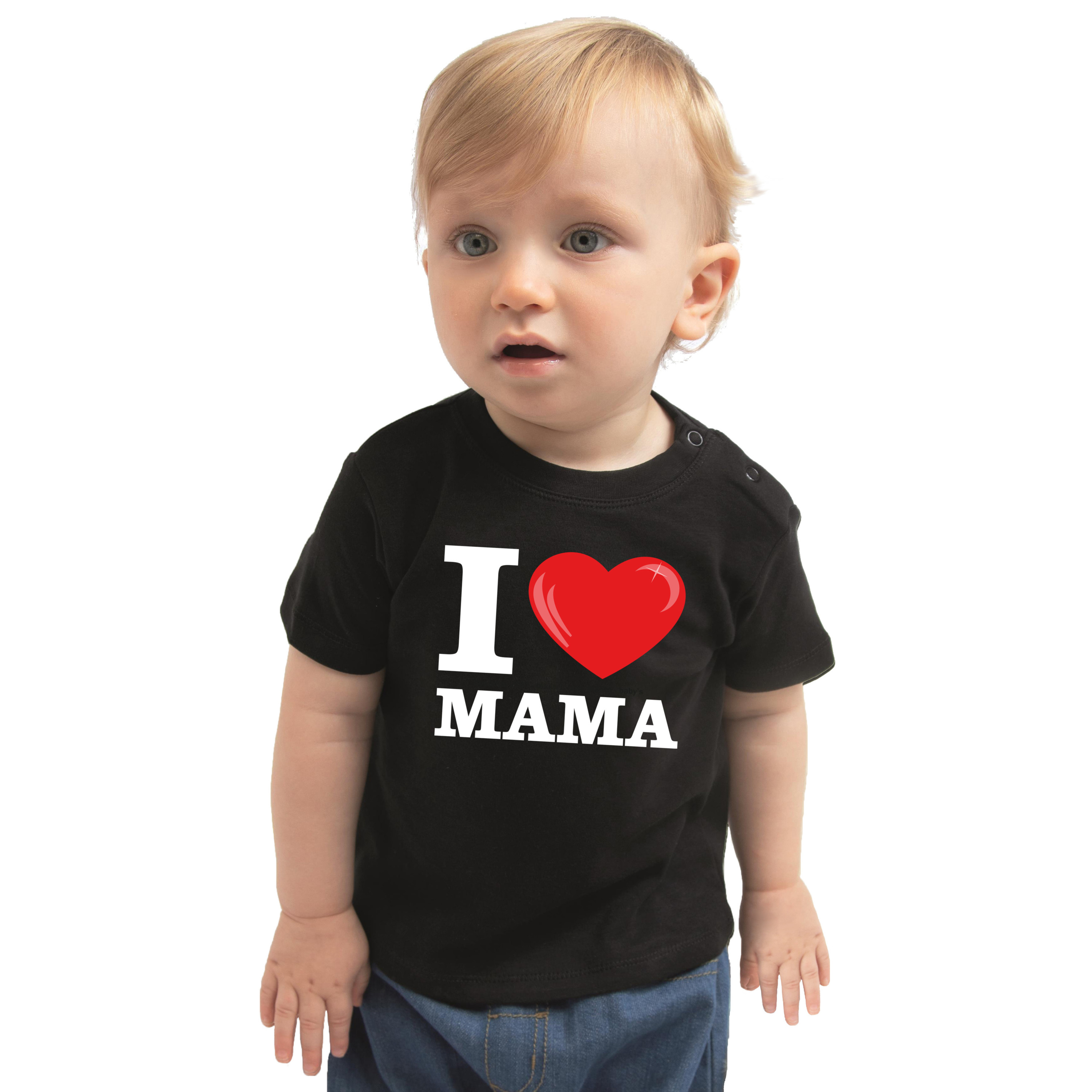 I love mama kado shirt voor baby-kinderen zwart