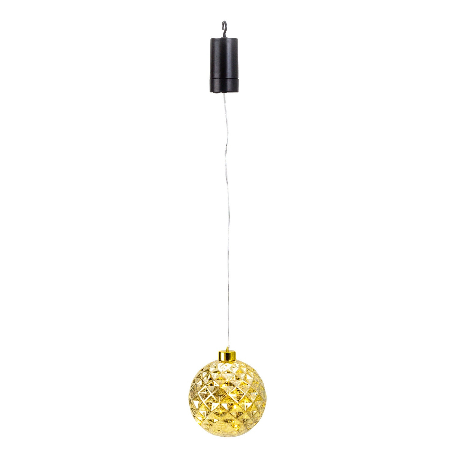IKO kerstbal goud met led verlichting- D12 cm aan draad