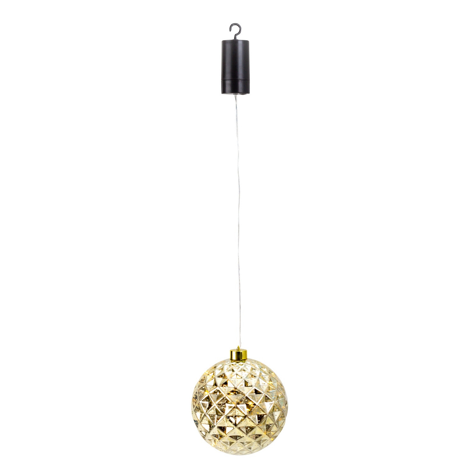 IKO kerstbal goud met led verlichting- D15 cm aan draad
