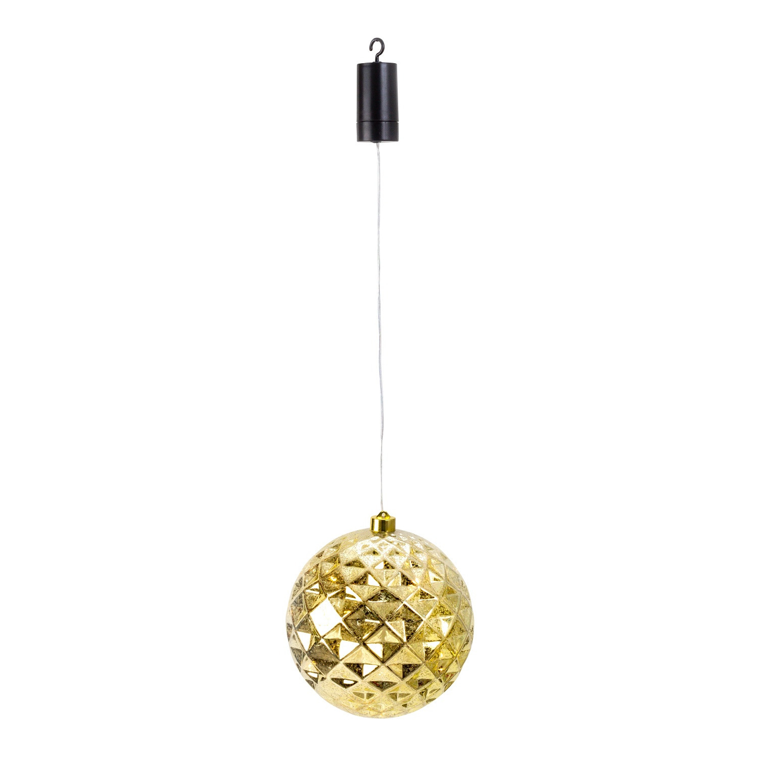 IKO kerstbal goud met led verlichting- D20 cm aan draad