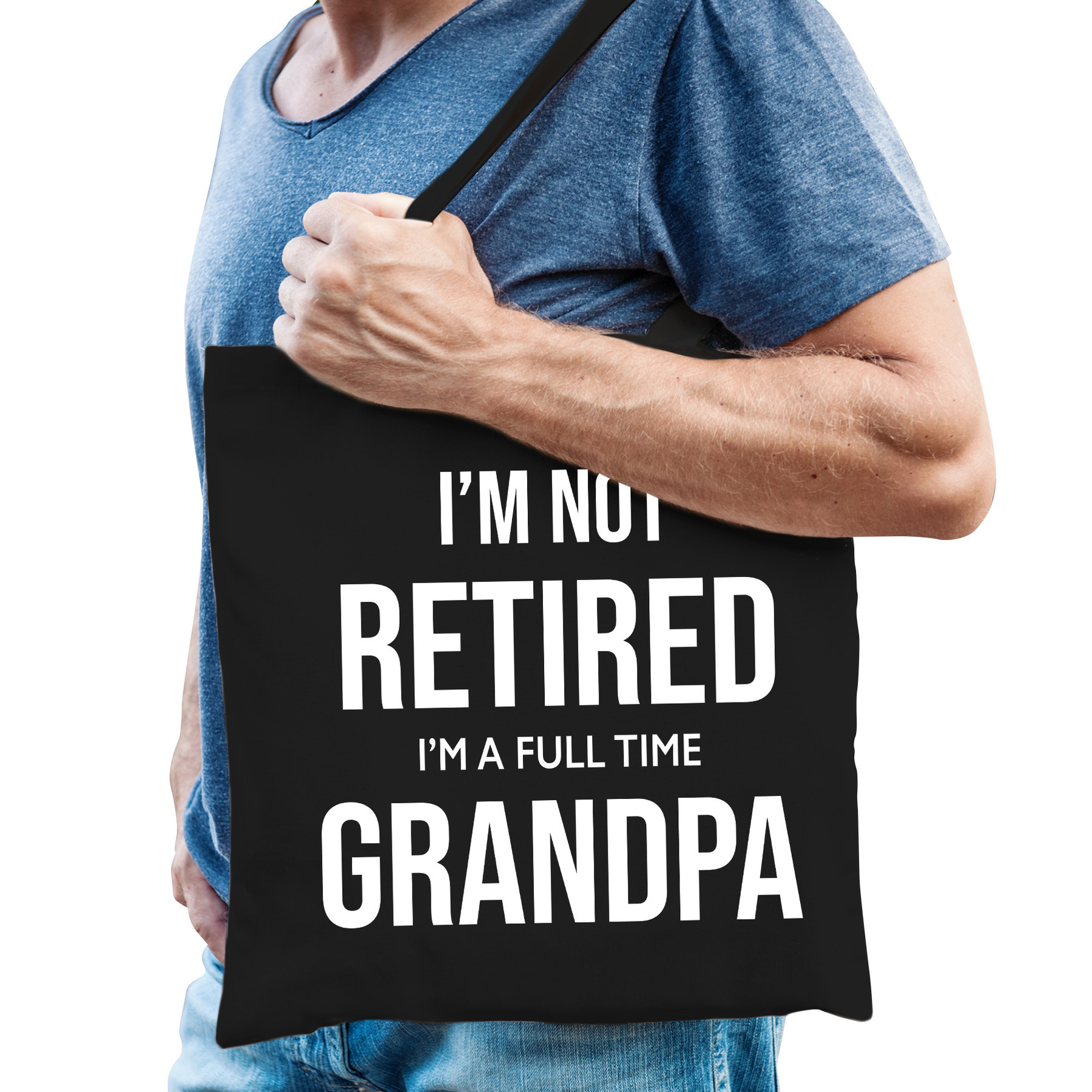 Im not retired im a full time grandpa kado tas zwart heren pensioen-VUT kado