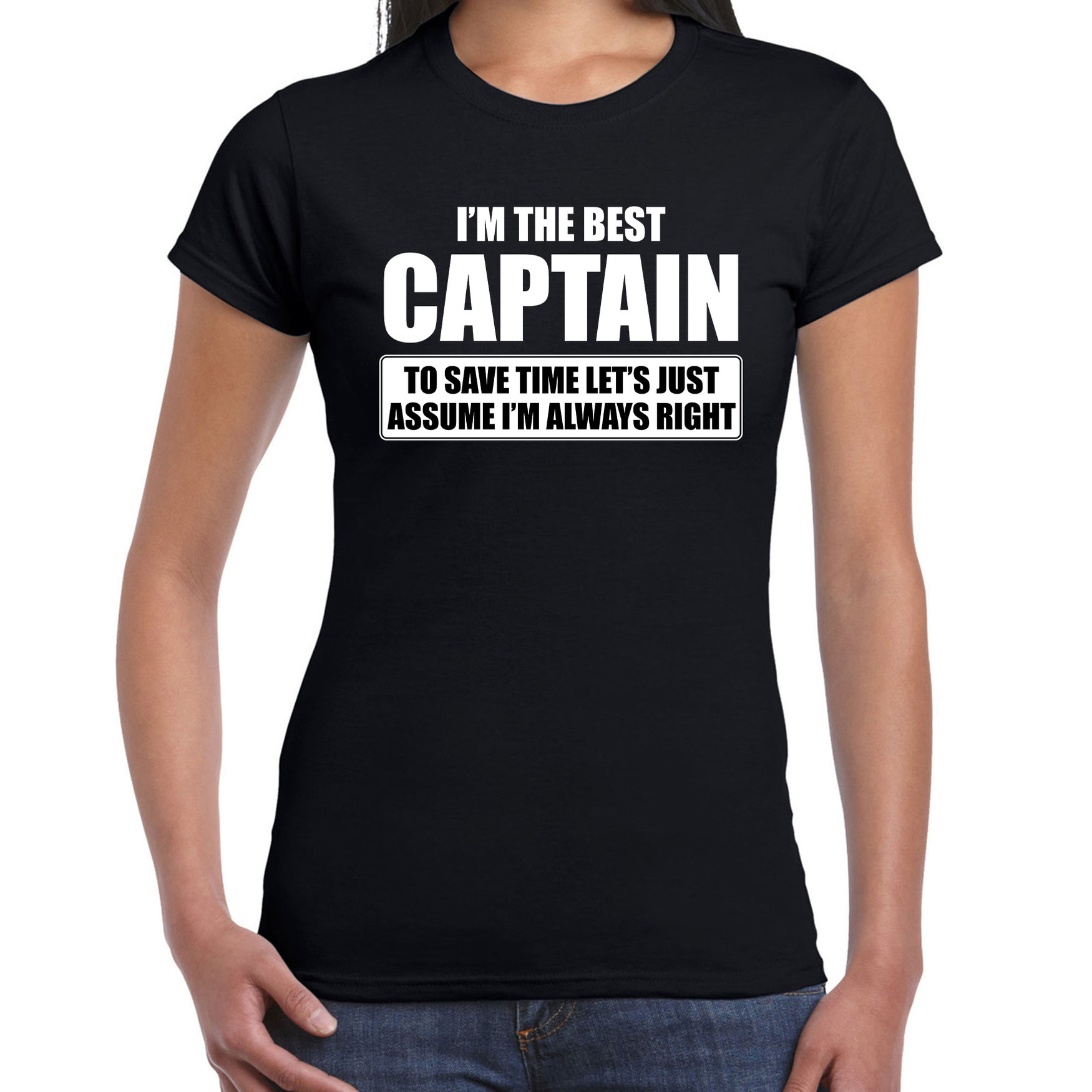 I'm the best captain t-shirt zwart dames De beste kapitein cadeau