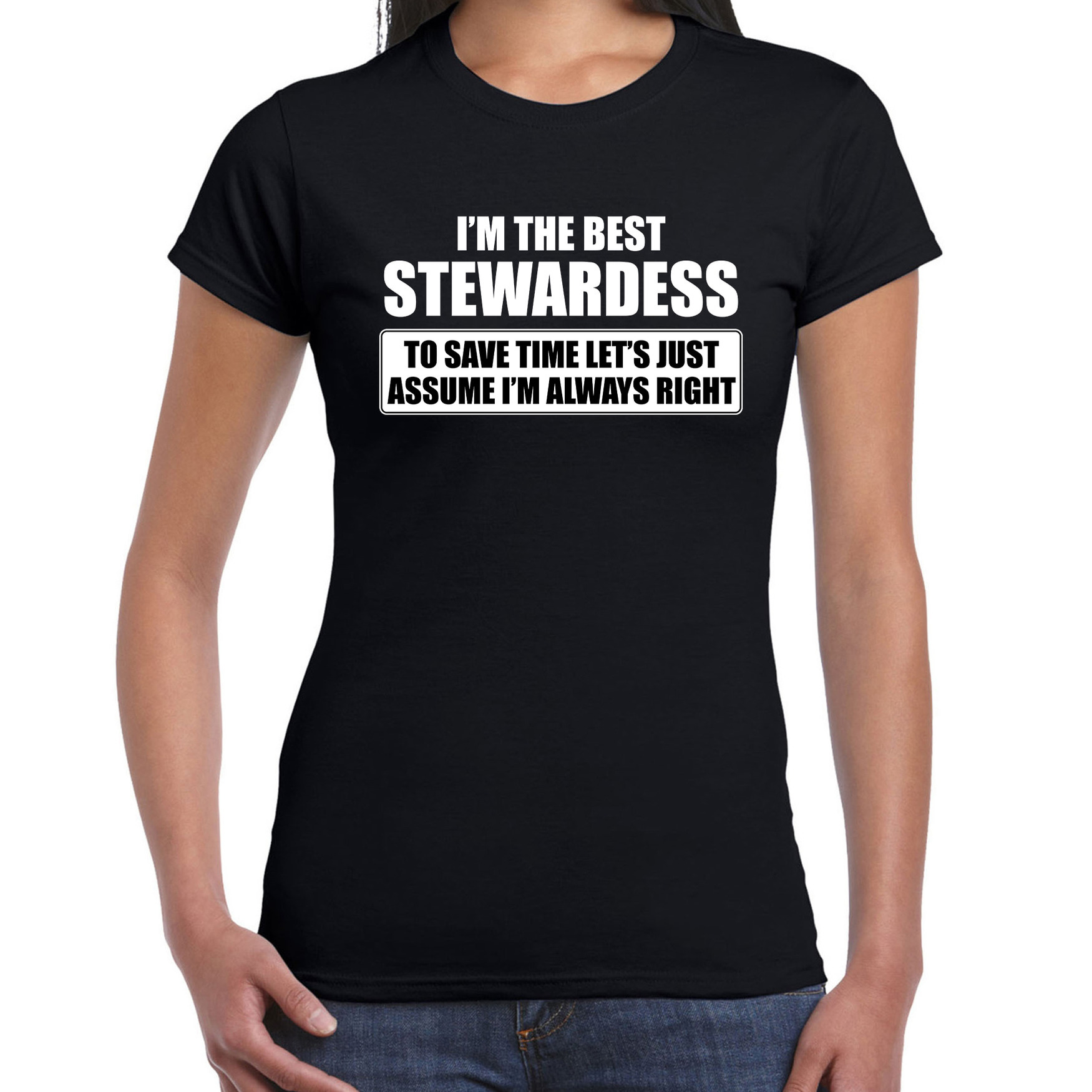 I'm the best stewardess t-shirt zwart dames De beste stewardess cadeau