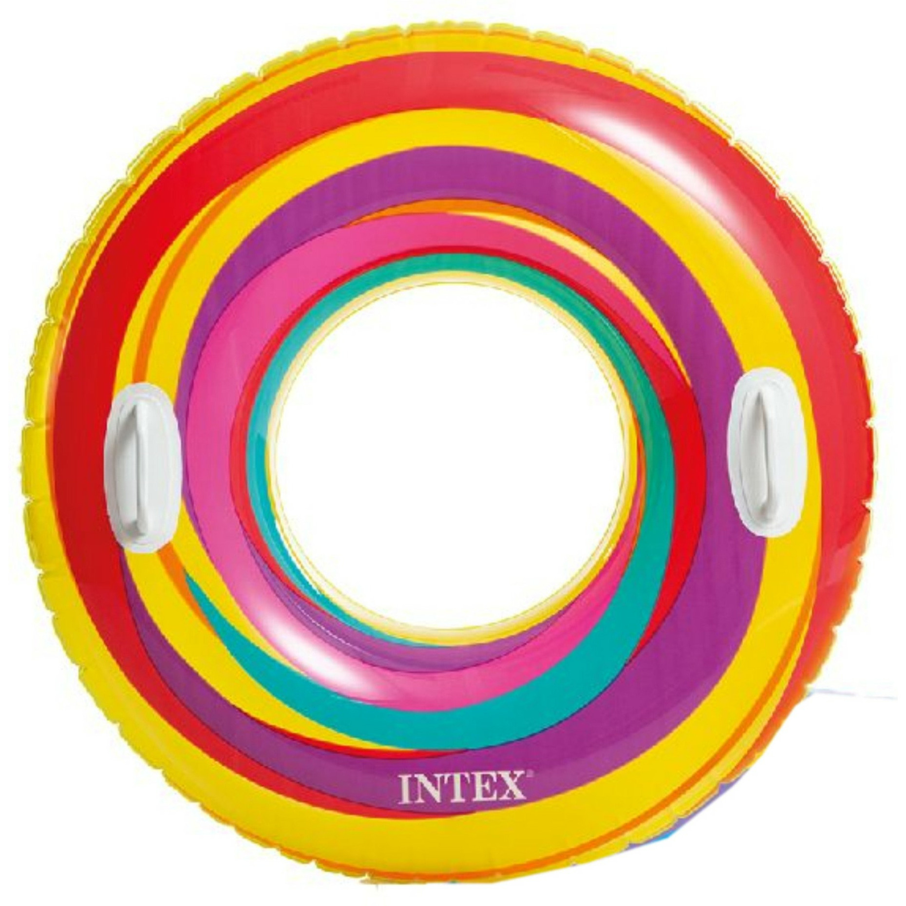 Intex opblaasbare gekleurde zwemband-zwemring ringenprint 91 cm