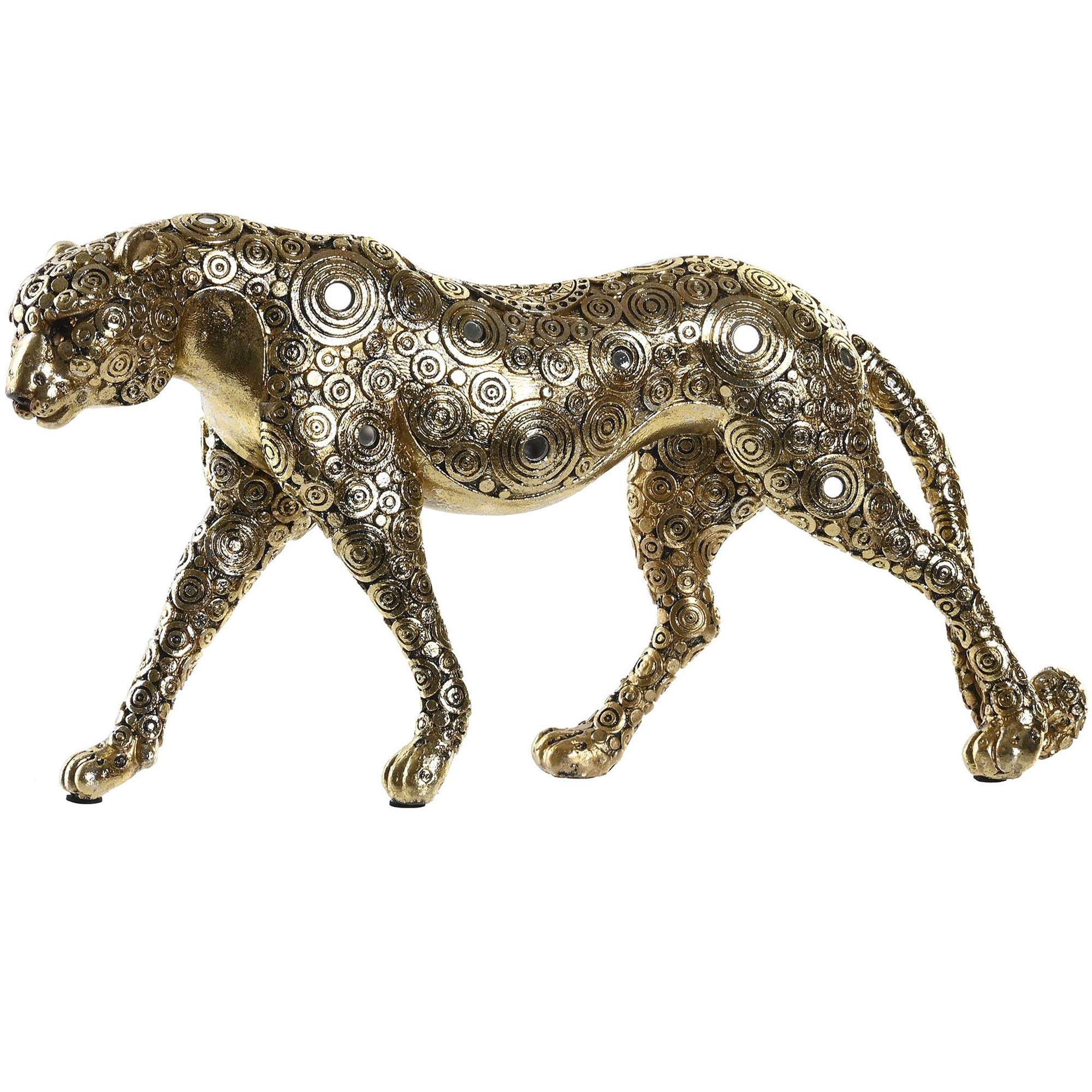 Items Home decoratie dieren beelden Luipaard 34 x 7 x 17 cm voor binnen goud kleurig