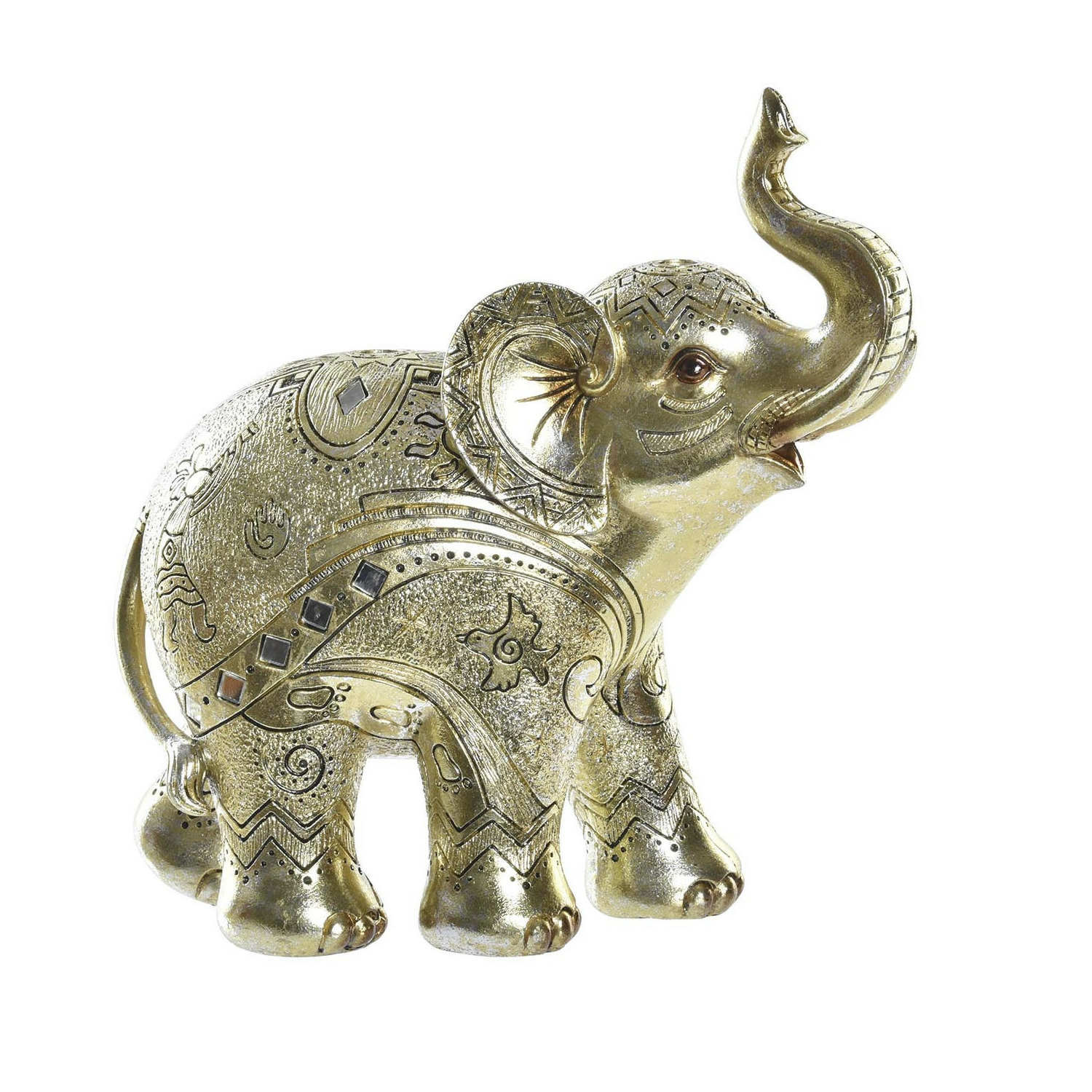 Items Olifant dierenbeeld goud polyresin 24 x 10 x 24 cm home decoratie