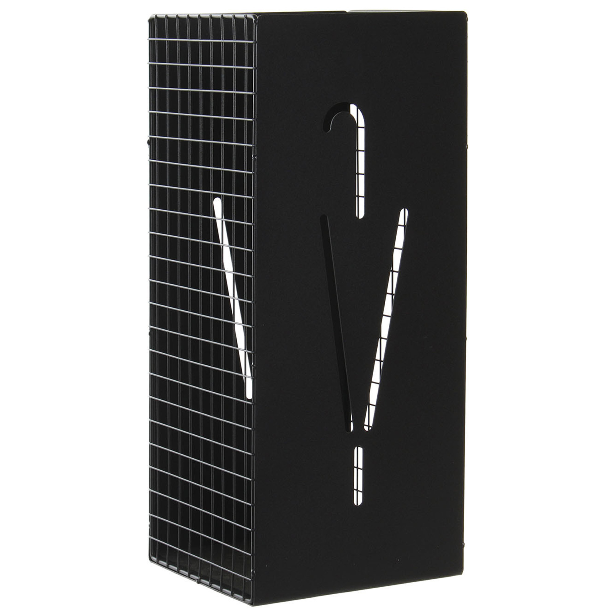 Items paraplubak-parapluhouder zwart metaal met decoraties D20 x H47 cm