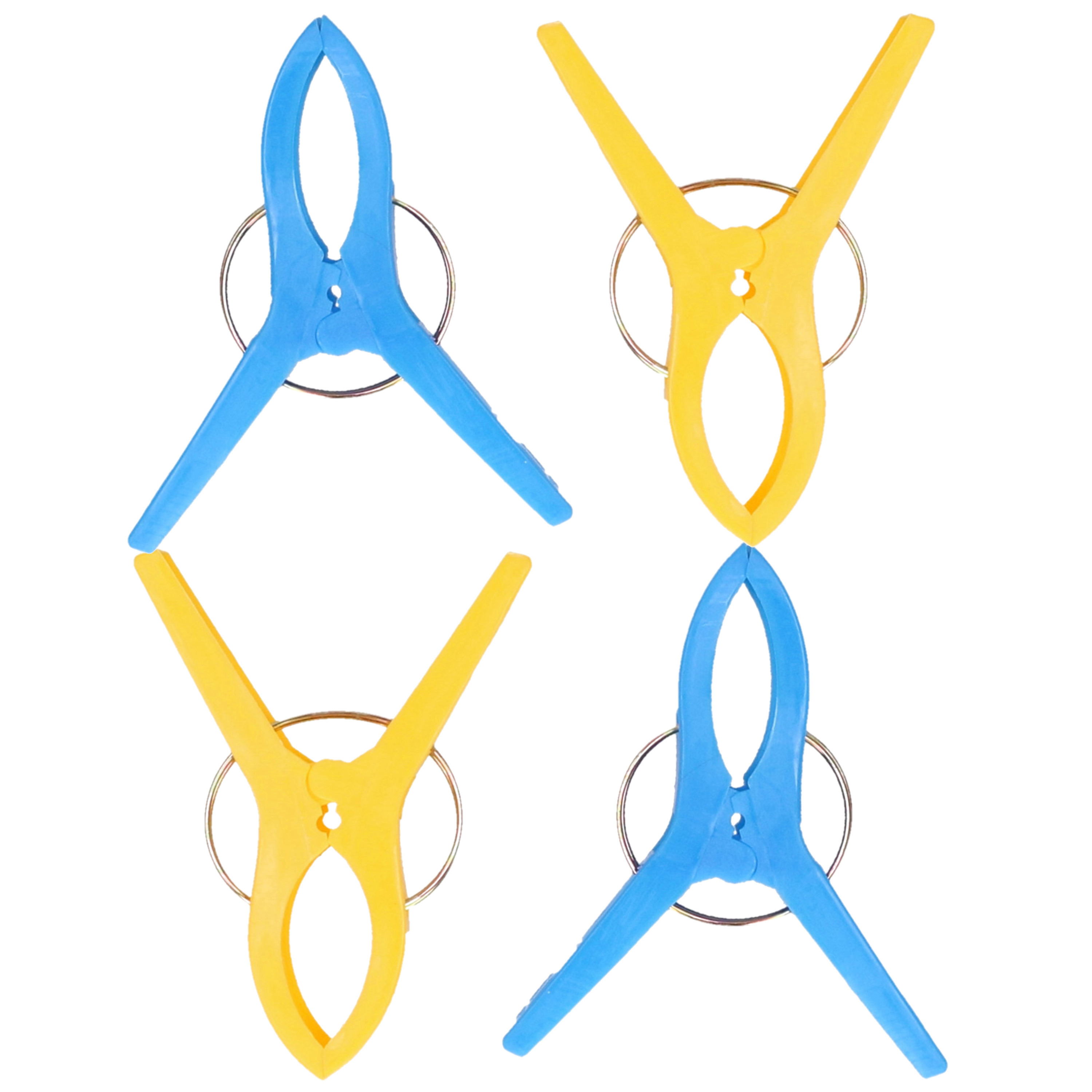 Jedermann Handdoekknijpers XL 10x blauw-geel kunststof 12 cm