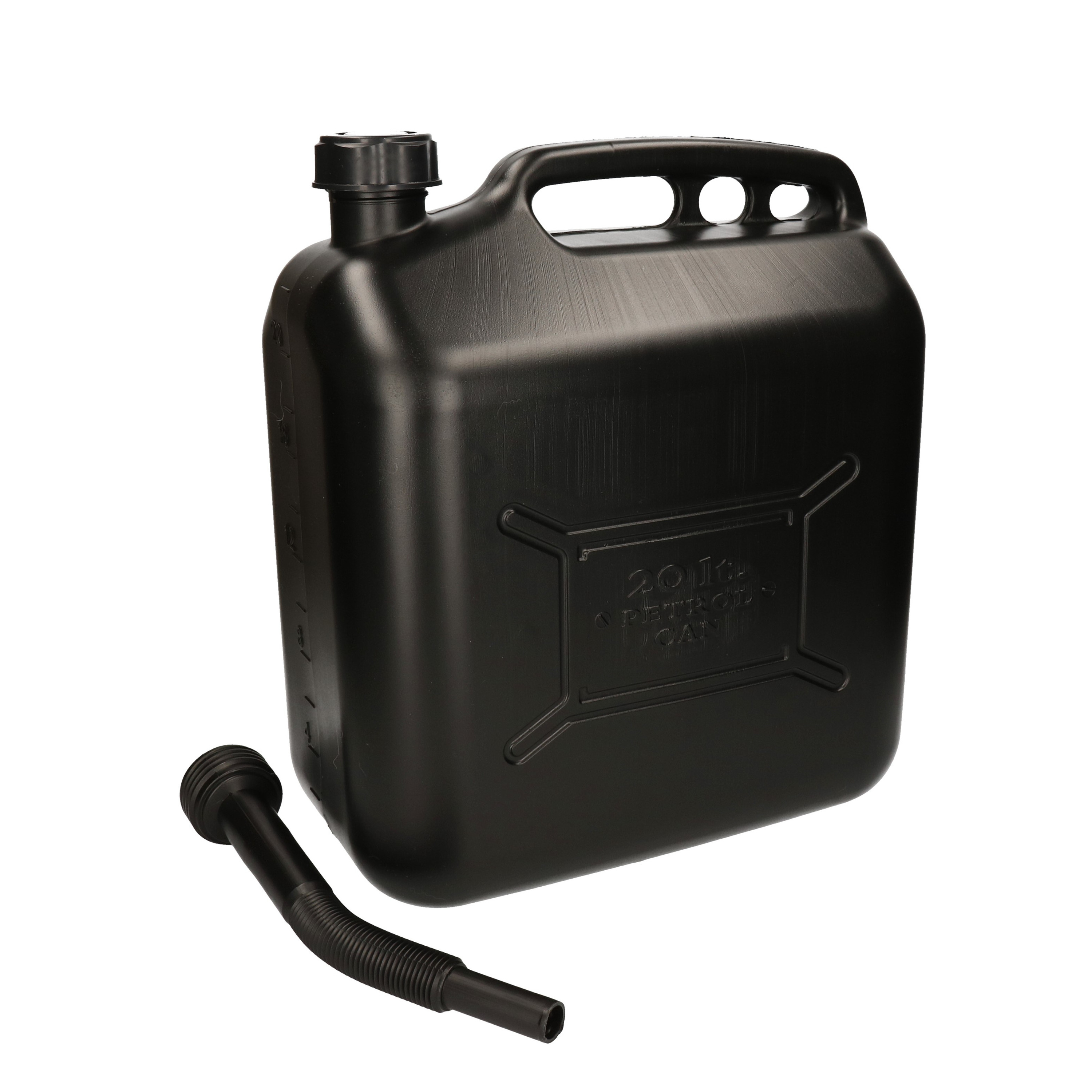 Jerrycan 20 liter met schenktuit zwart voor benzine- diesel