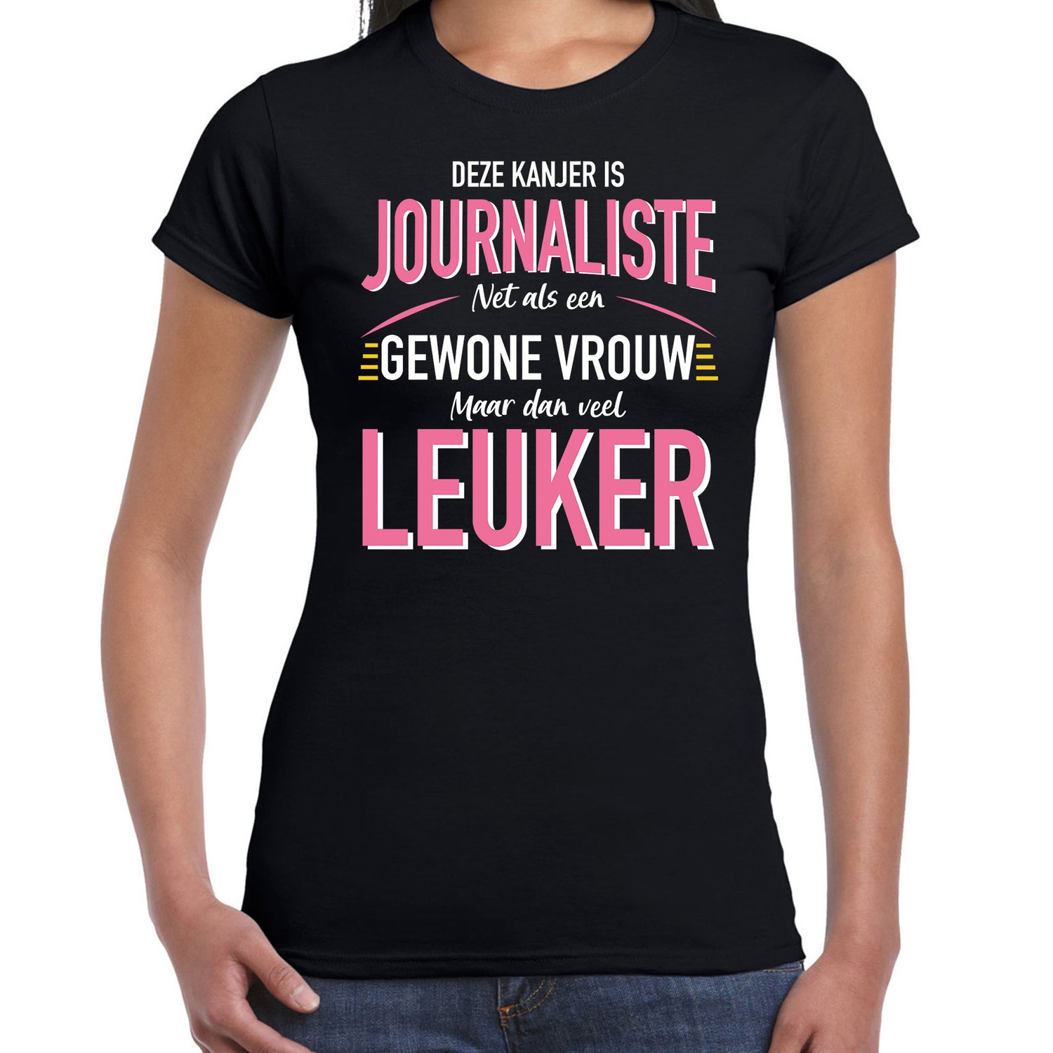 Journaliste-gewone vrouw fun kado shirt zwart voor dames