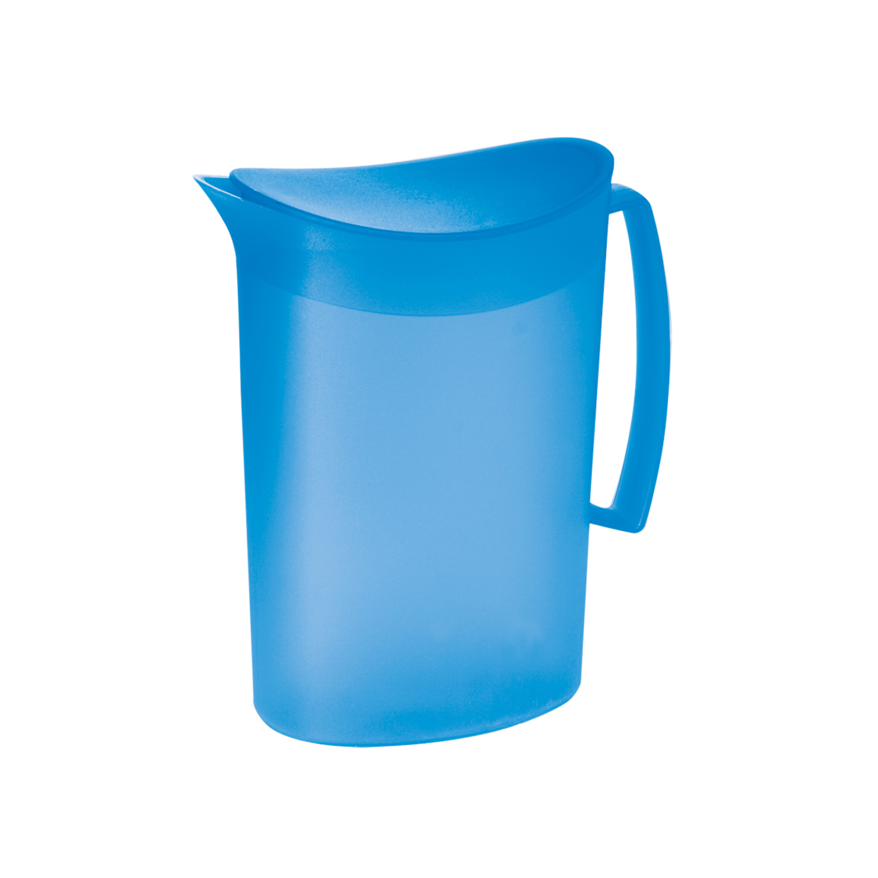 Juypal Schenkkan-waterkan blauw 2 liter kunststof L20 x H23 cm met deksel