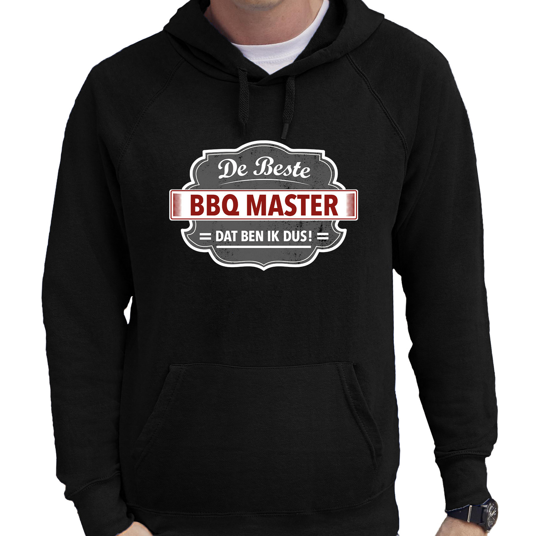 Kado hoodie voor de beste bbq-barbecue master zwart voor heren