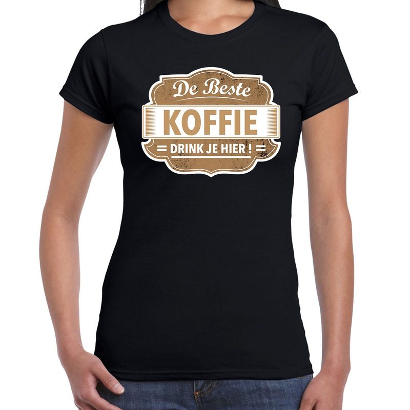 Kado shirt voor de beste koffie zwart voor dames