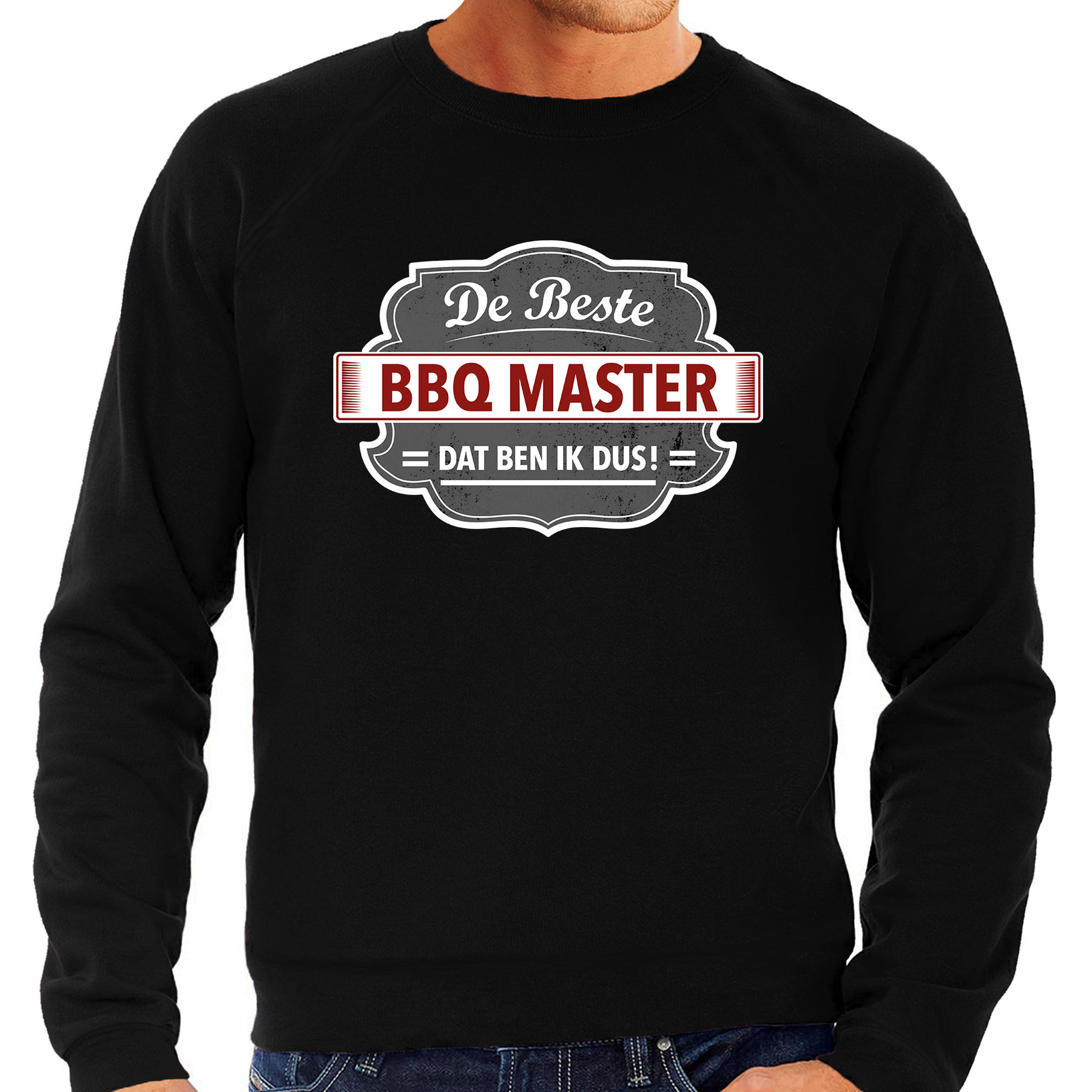 Kado sweater voor de beste bbq-barbecue master zwart voor heren