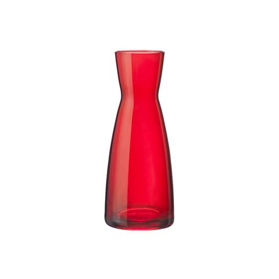 Karaf vorm bloemen vaas rood glas 20.5 cm
