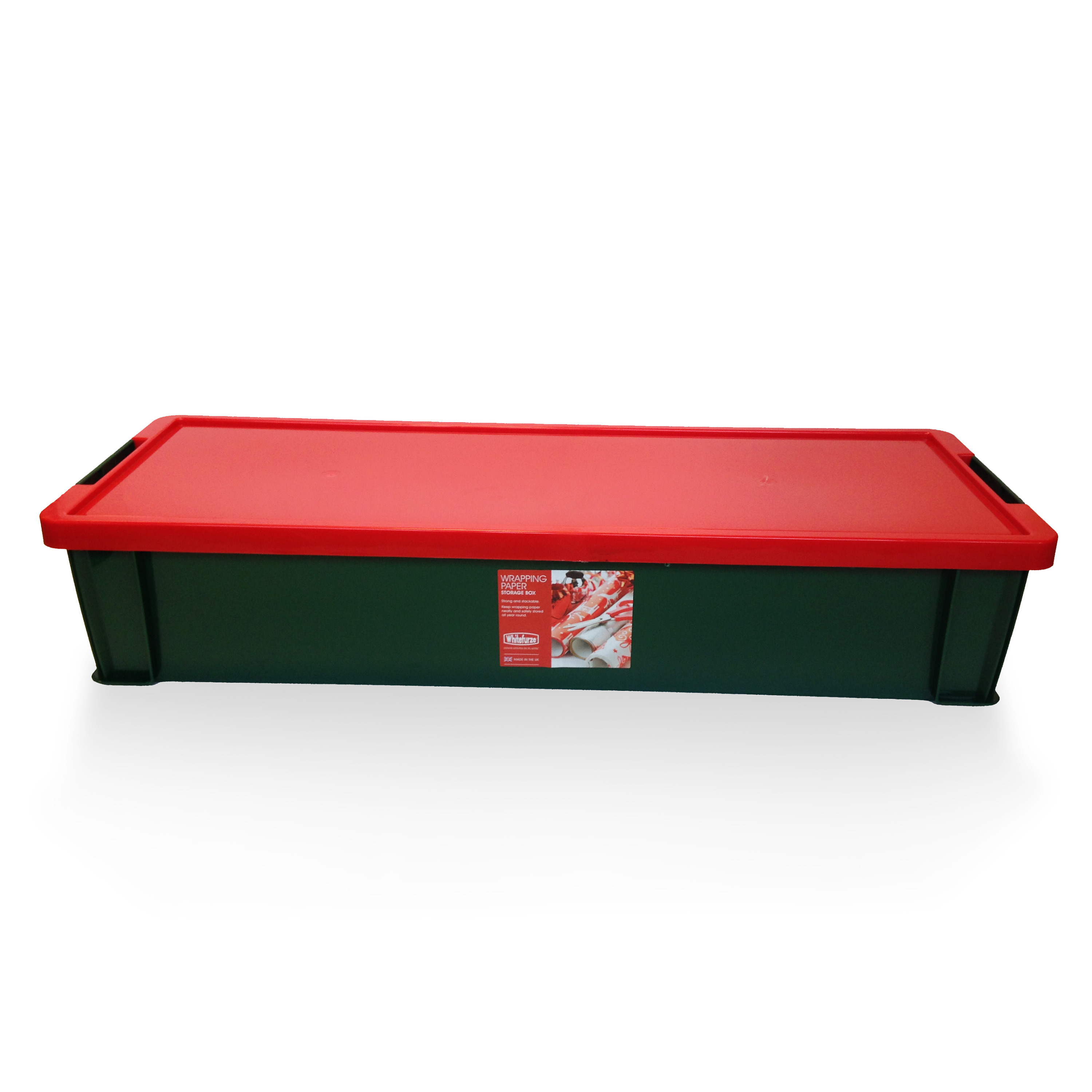 Kerst inpakpapier-cadeaupapier opbergbox groen-rood 81 x 28 x 16 cm
