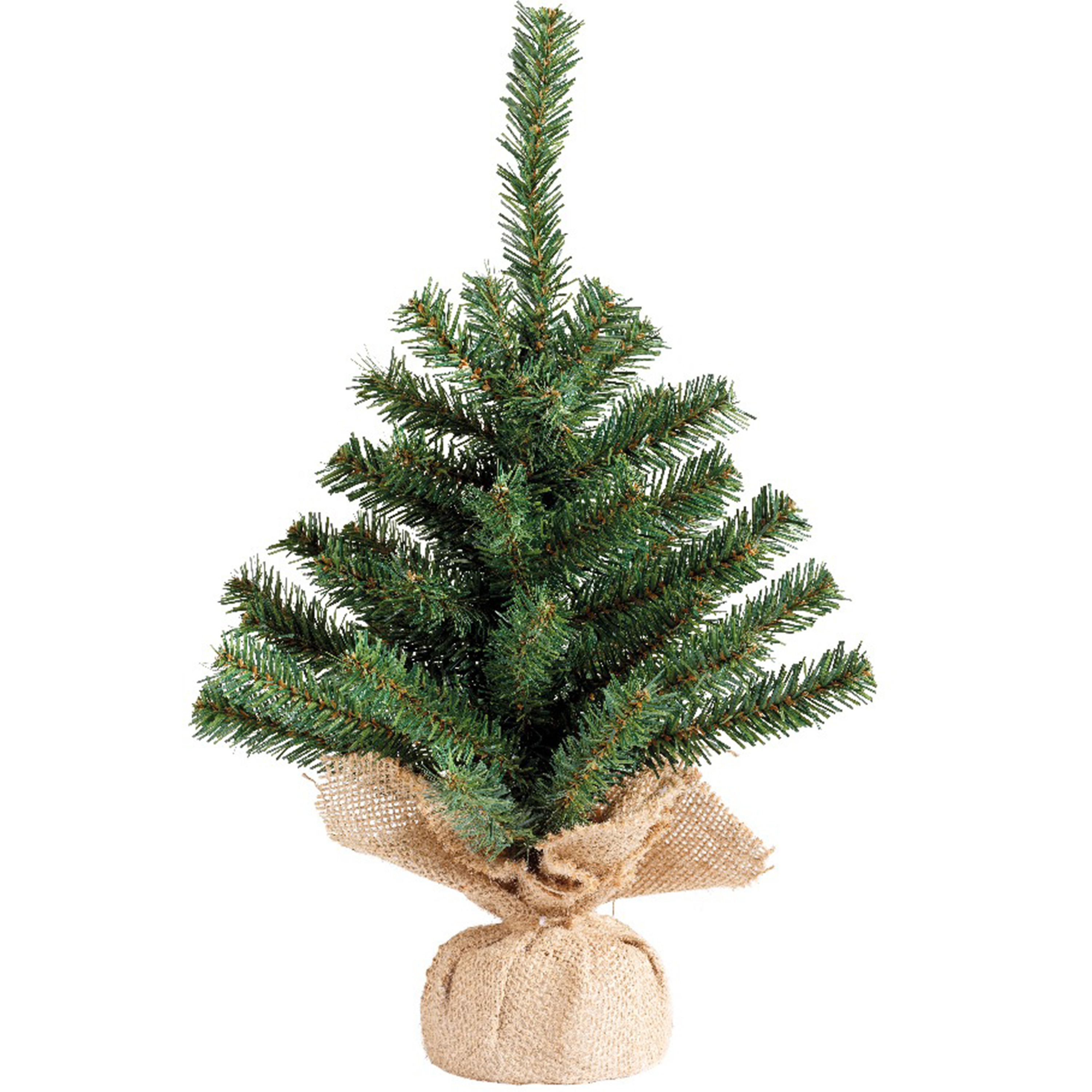Kerst kunstboom groen in jute zak 45 cm