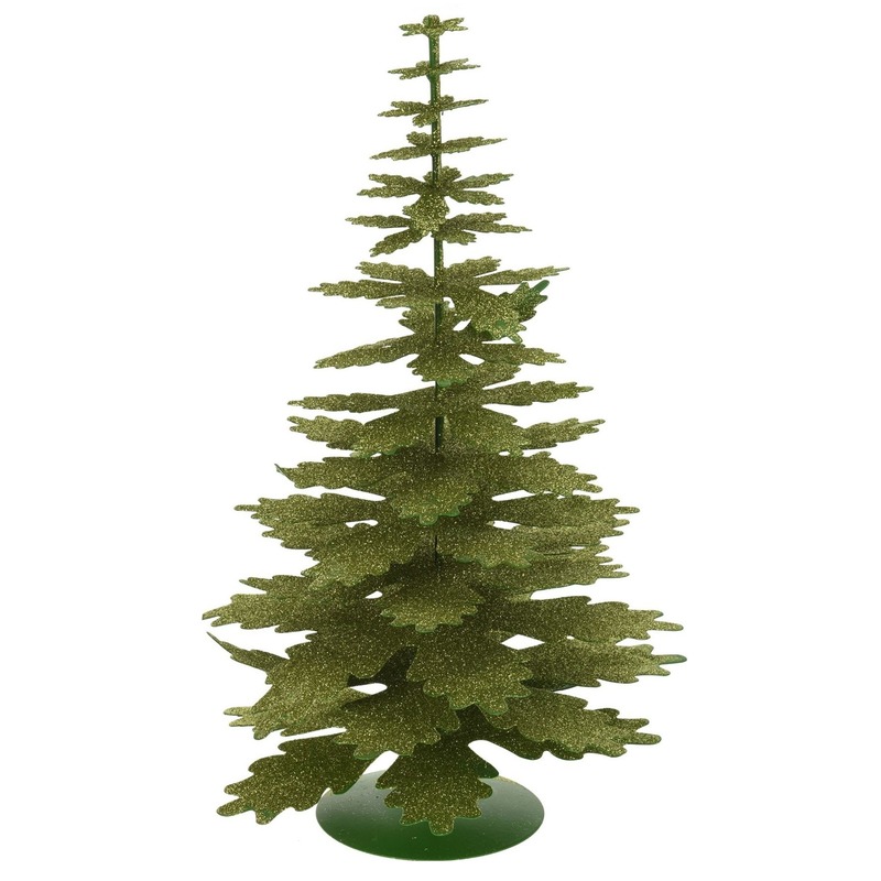 Kerstdecoratie kerstboom groen-eikenblad 35 cm