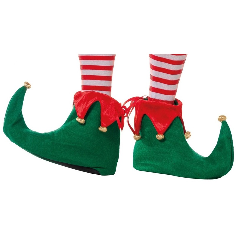 Kerstelf schoenen-sloffen groen
