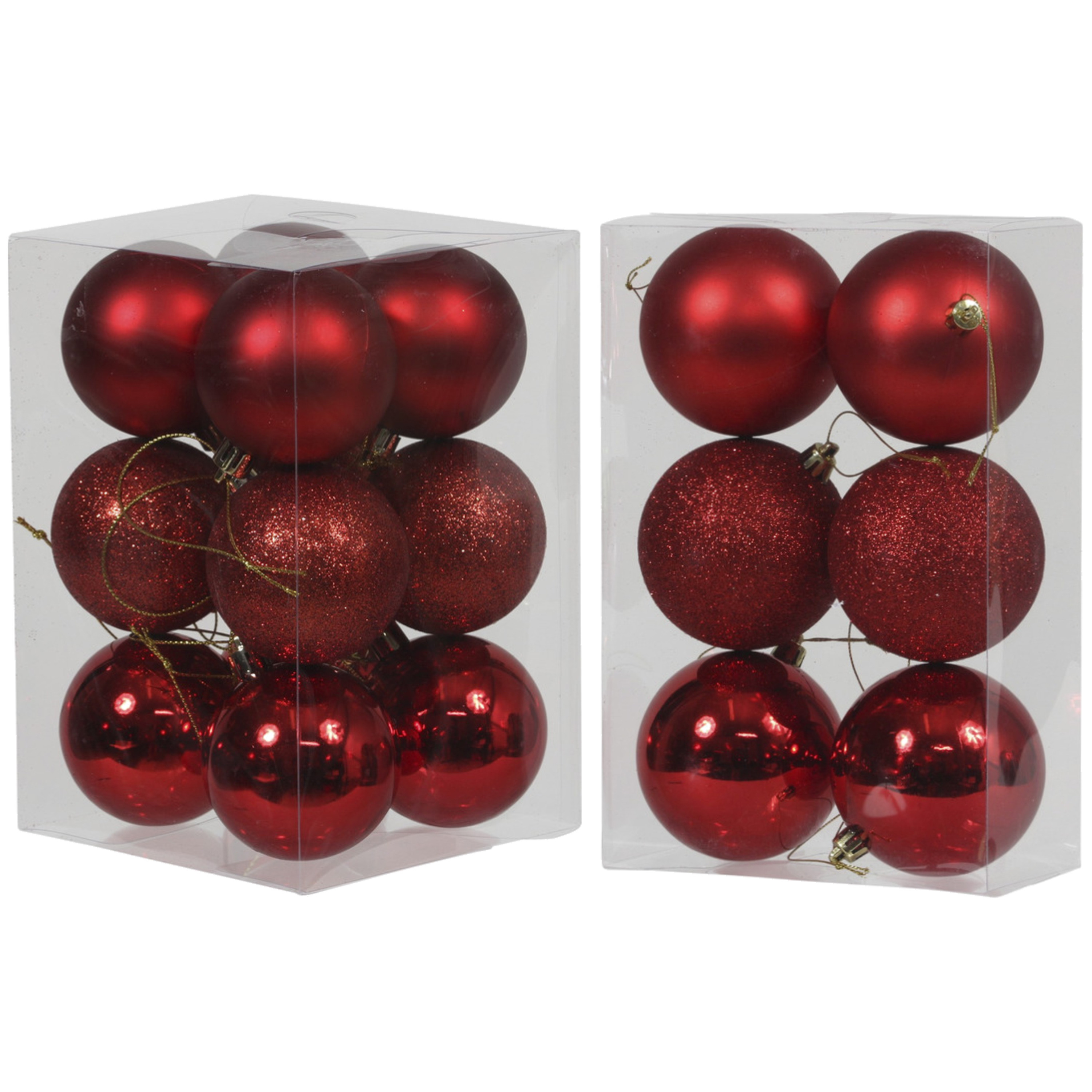 Kerstversiering set kerstballen rood 6 8 cm pakket van 36x stuks