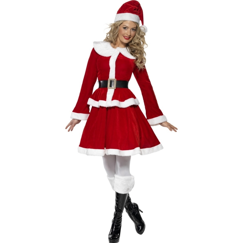 Kerstvrouw jurkje verkleed kostuum-outfit voor dames
