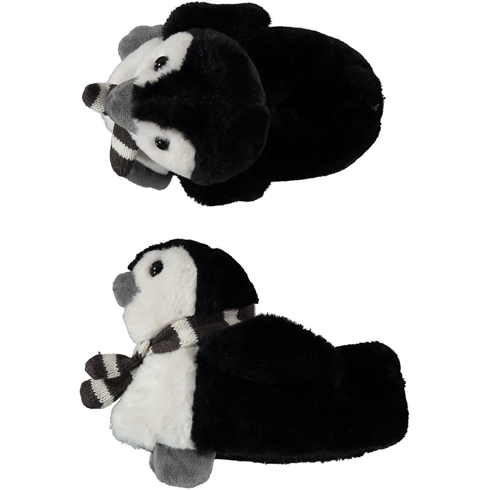 Kinder dieren pantoffels-sloffen pinguin zwart maat 31-32