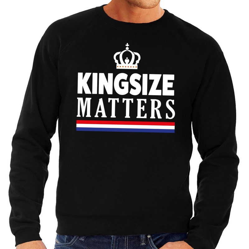 Kingsize matters sweater zwart heren