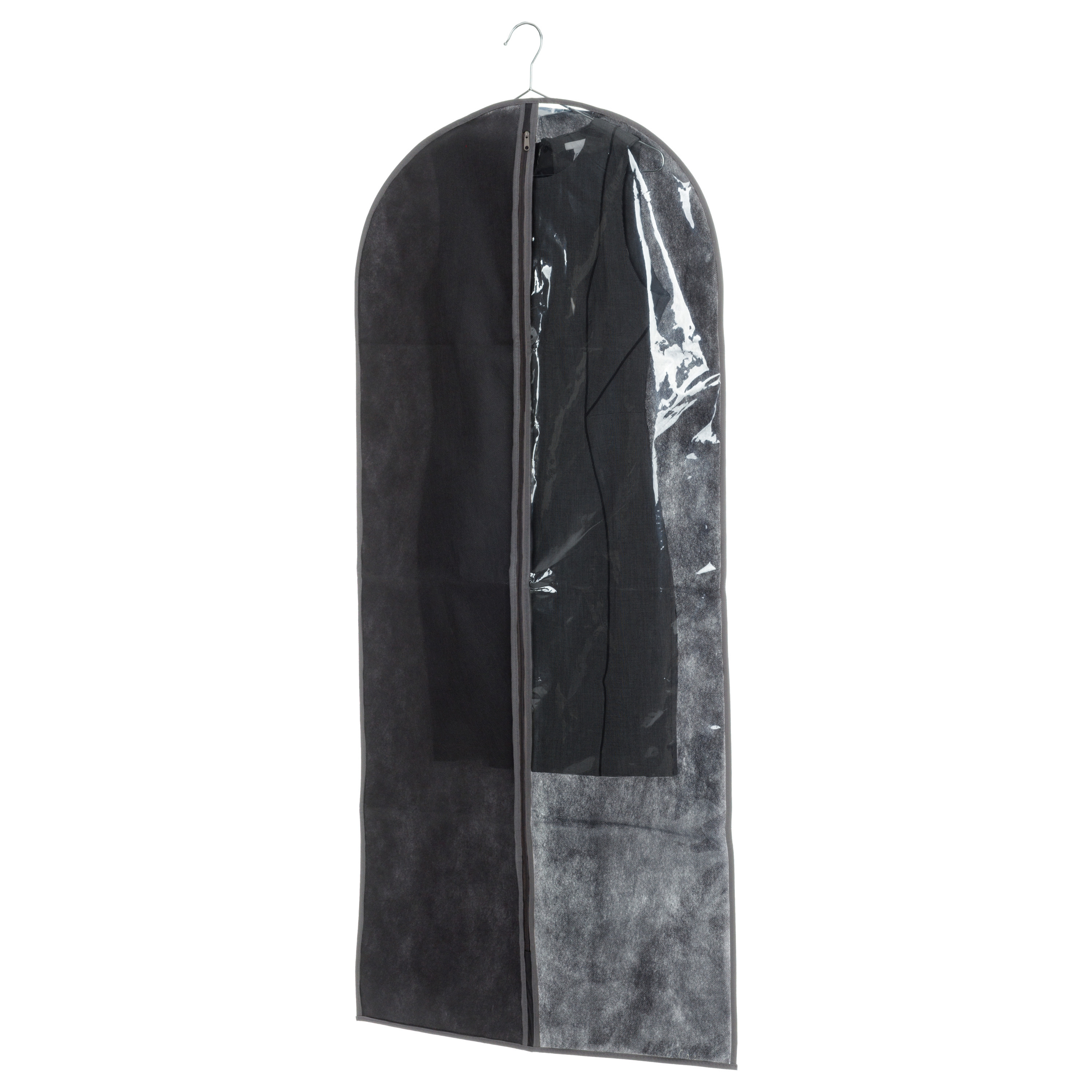 Kleding-beschermhoes zwart 135 cm inclusief kledinghangers