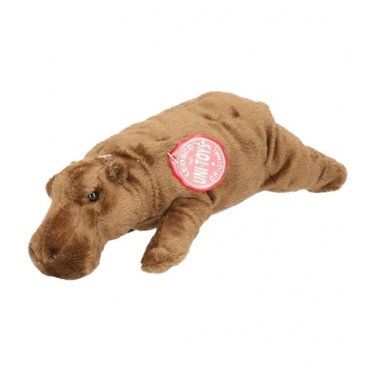 Knuffel nijlpaard bruin 25 cm