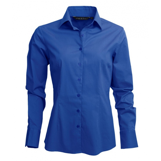 Kobalt blauw dames overhemd kopen